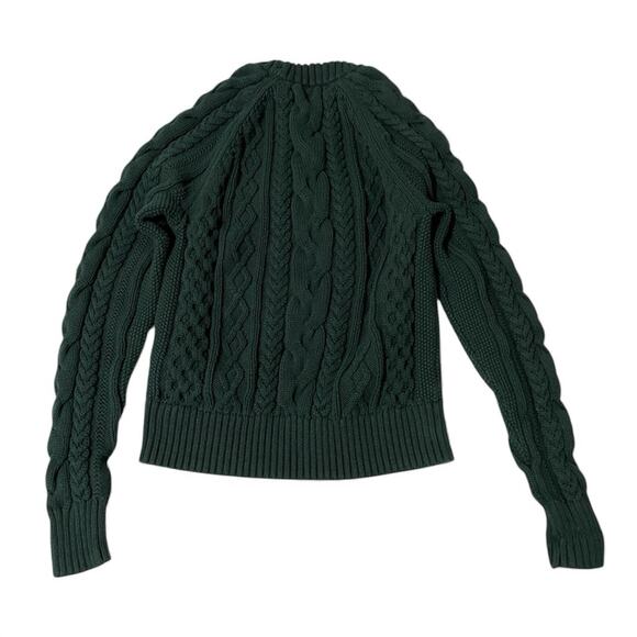 GAP Sweater Classic Cable Knit Size XXS Women Green 100% Cotton Holidays Preppy - Picture 3 of 8